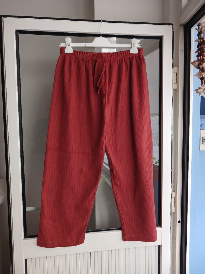 buyuk beden kiremit rengi Kadın pijama alti - Görsel 2