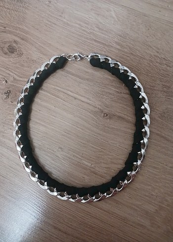 celik Zincir Detaylı Siyah Gotik Kolye - Görsel 6