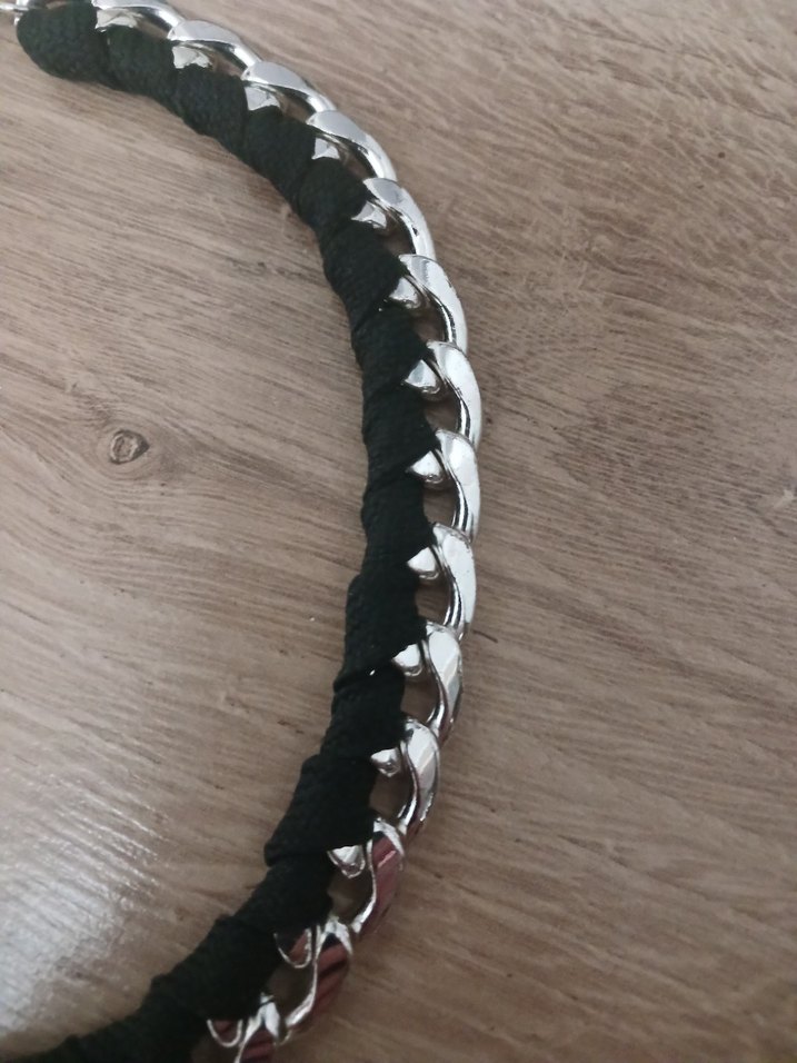 celik Zincir Detaylı Siyah Gotik Kolye - Görsel 5