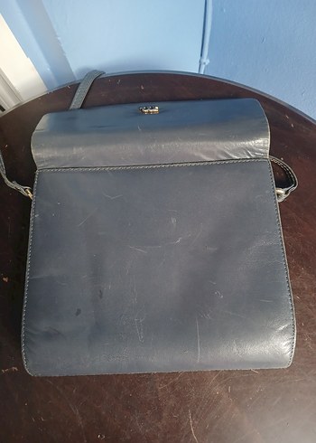 Beden mavi Renk vintage gri Deri Kadın Çanta