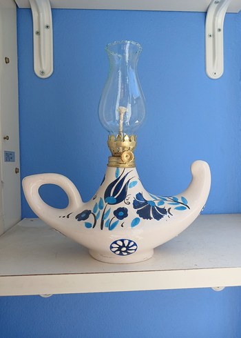 lale karanfil desenli Gaz Lambası