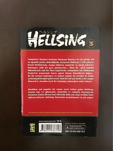  Hellsing 3. Cilt ilk baskı