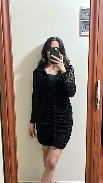 Siyah Gömlek Elbise