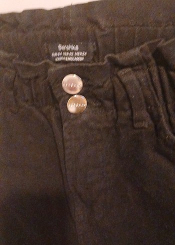 xs Beden siyah Renk bershka Siyah Bol Kesim Kemerli Denim Pantolon