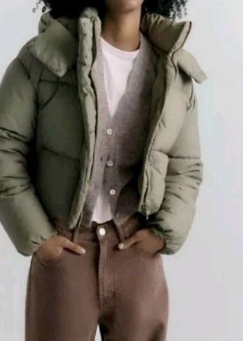 Düğmeli Kısa Kadın Kışlık Mont - Görsel 8