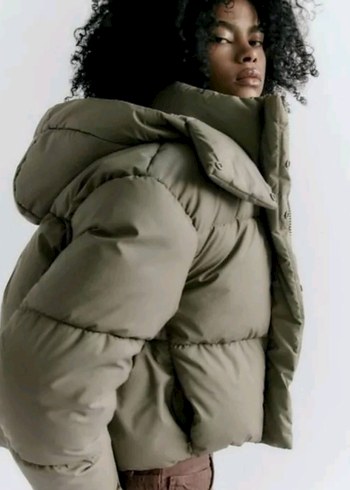 Düğmeli Kısa Kadın Kışlık Mont - Görsel 6