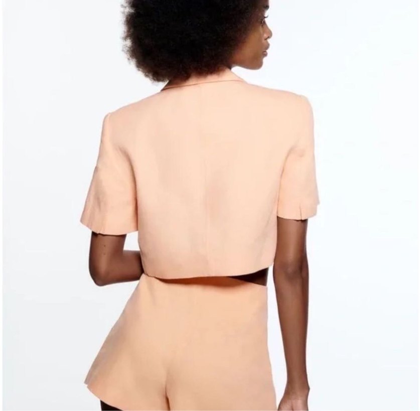 Kısa Kollu Keten Kadın Takım Elbise - Görsel 4