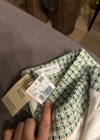 Pastel kahverengi kareli desen mini etek - Görsel 2