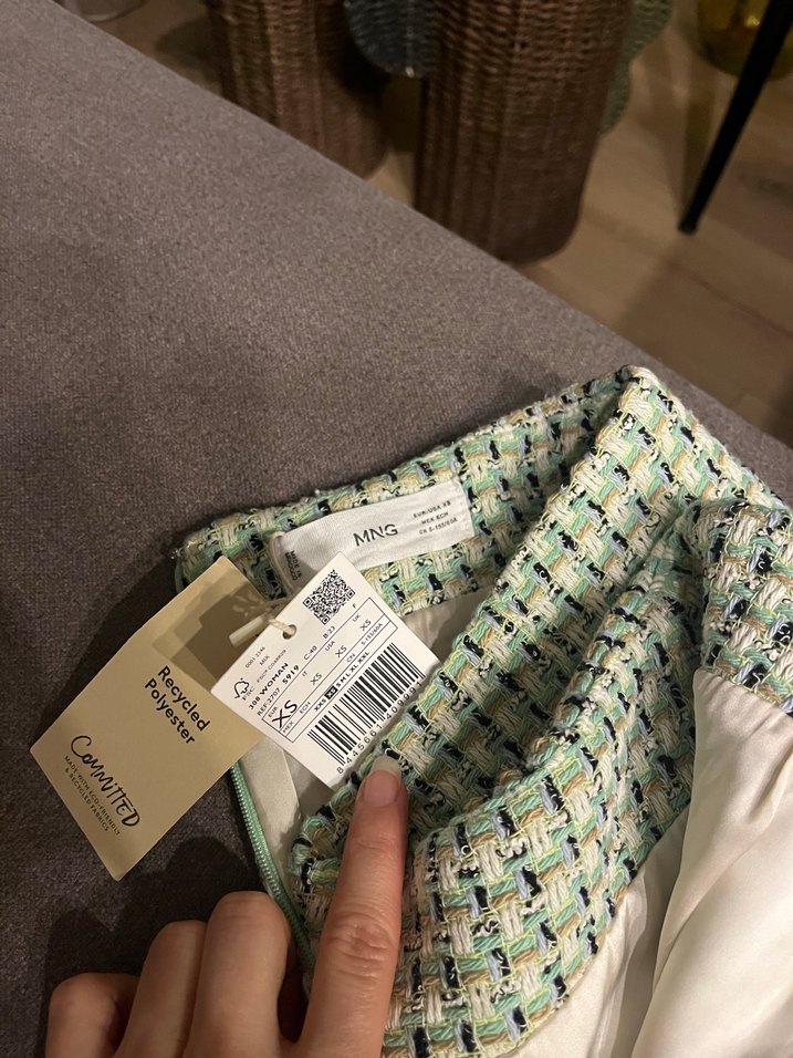 Pastel kahverengi kareli desen mini etek - Görsel 2