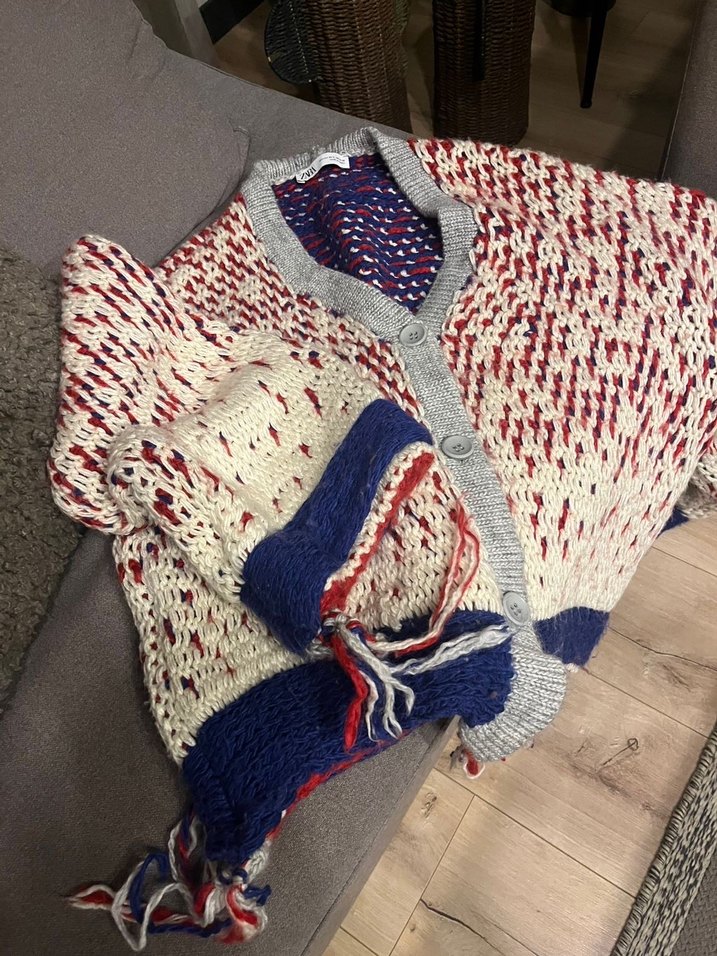 Zara Renkli Örgü Hırka - Görsel 2