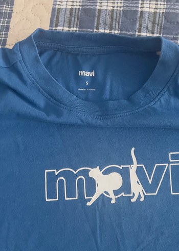 s Beden mavi Renk Mavi Baskılı Erkek Kısa Kollu Tişört