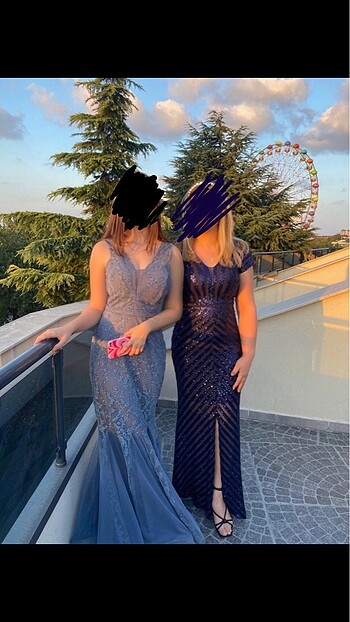 Sadece bir kere giyilmiş şık abiye( lacivert olan)