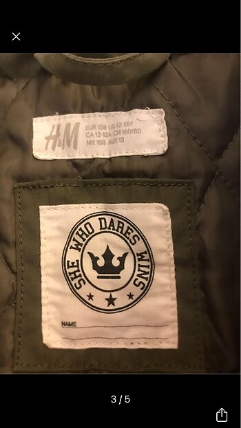 12-13 Yaş Beden H&M mont 12-13 yaş