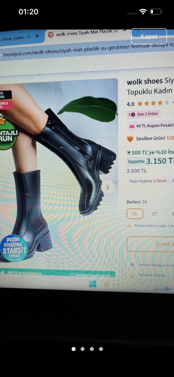 Siyah Kadın Kalın Topuklu Bot - Görsel 2