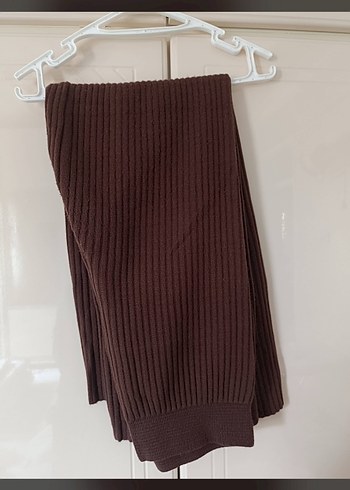 Kahverengi V Yaka Kadın Triko Takım - Görsel 3