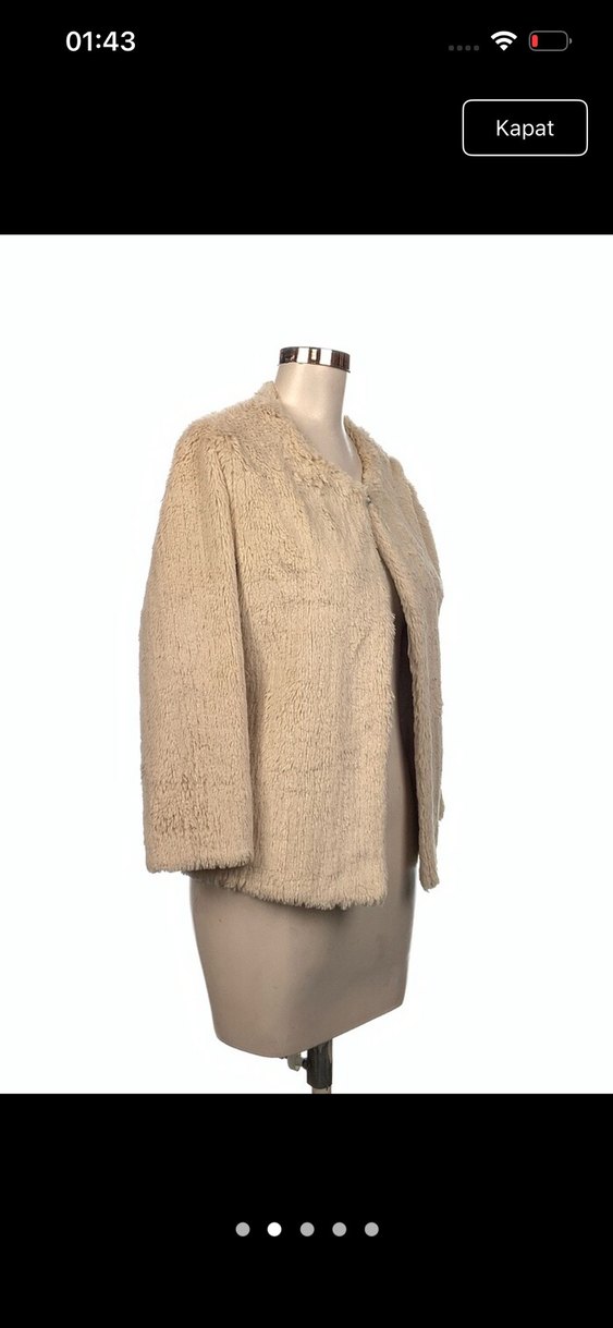 Bej Kürk Detaylı Kadın Ceket - Görsel 2