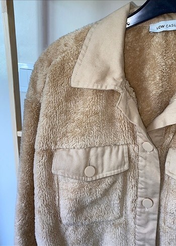 Düğmeli Bej Kadın Süet Ceket - Görsel 2