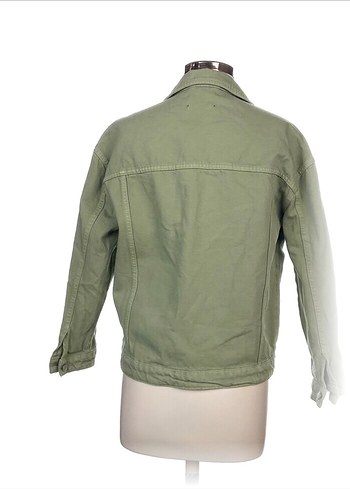 Düğmeli Yeşil Keten Kadın Ceket - Görsel 3