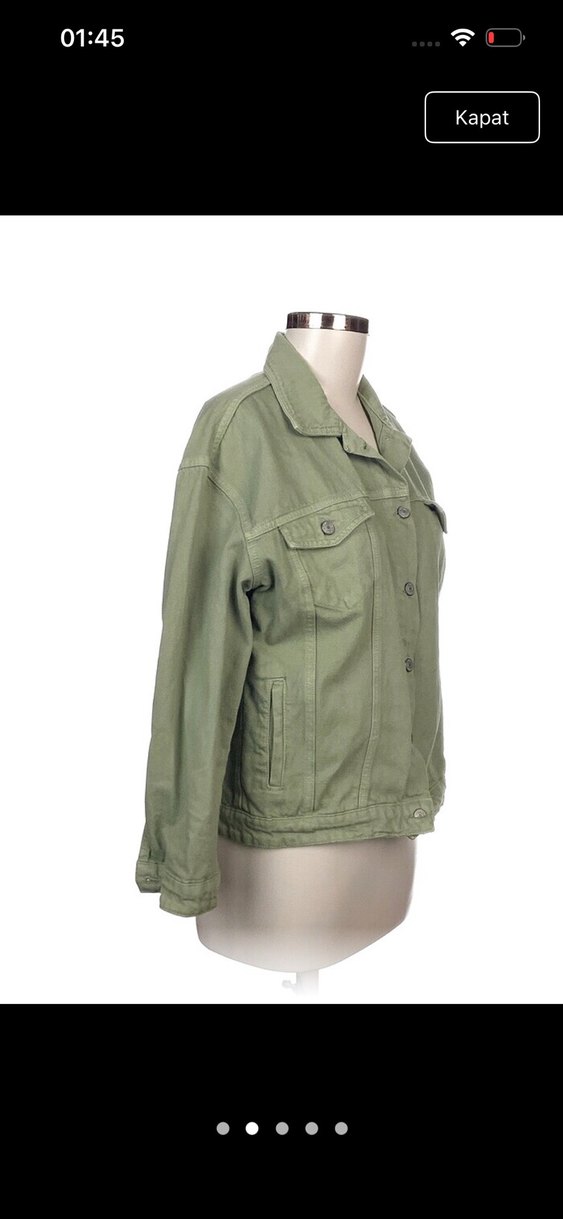 Düğmeli Yeşil Keten Kadın Ceket - Görsel 2