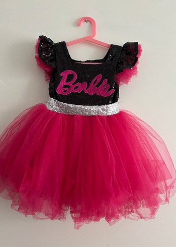4 Yaş Beden Pembe Kız Çocuk Barbie Elbise