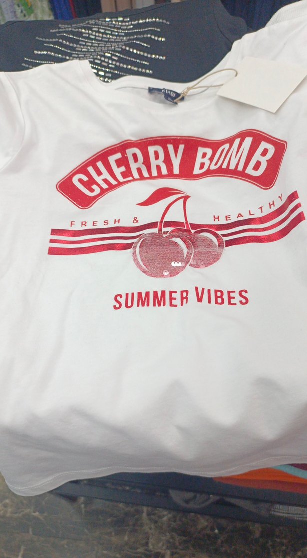 Beyaz Kız Çocuk Baskılı Kısa Kollu Tişört - Görsel 3