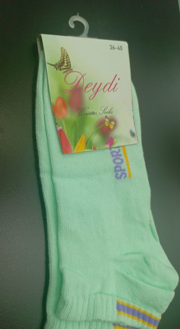 Kız Çocuk Pastel Yeşil Desenli Çorap 36-40 - Görsel 2