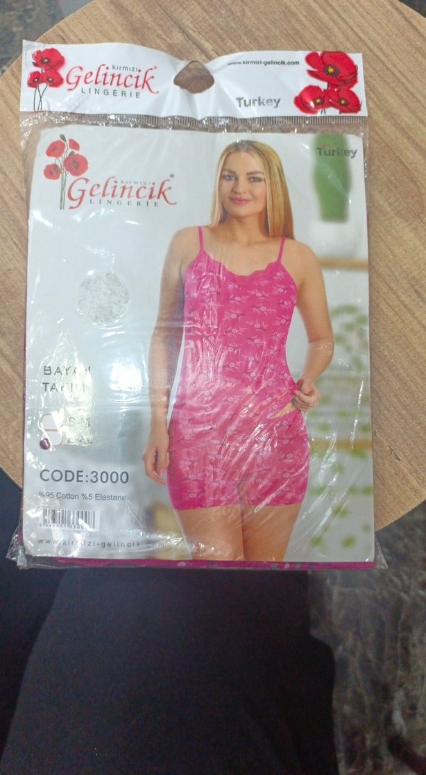 Kadın Pembe Mini Baskılı İnce Askılı Pijama Takımı - Görsel 2