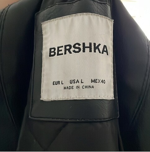 l Beden Bershka deri yarış ceketi