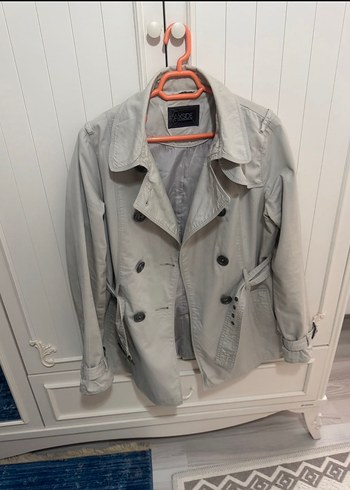 Gri Düğmeli Midi Trençkot - Görsel 4