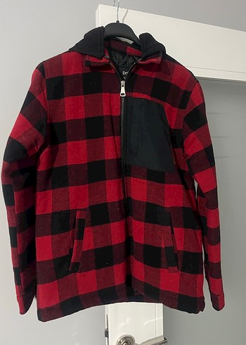 Kırmızı Ekose Fermuarlı Erkek Ceket - Görsel 3