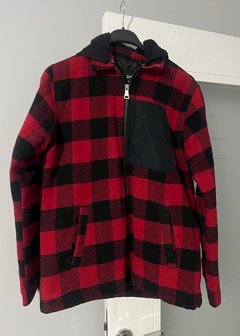 Kırmızı Ekose Fermuarlı Erkek Ceket - Görsel 2