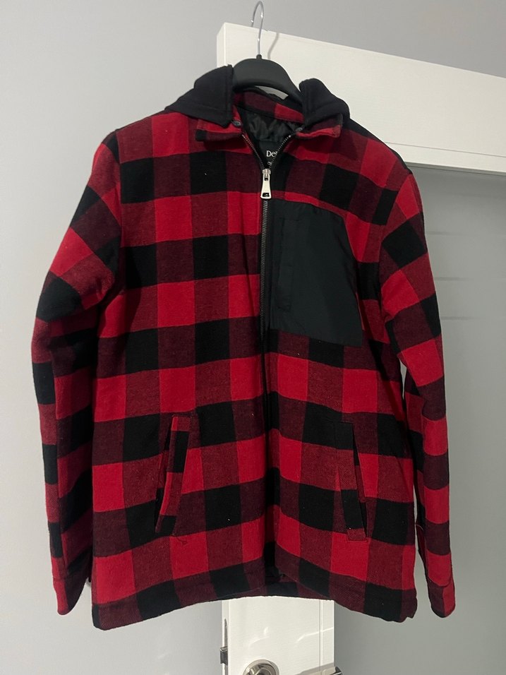 Kırmızı Ekose Fermuarlı Erkek Ceket - Görsel 2