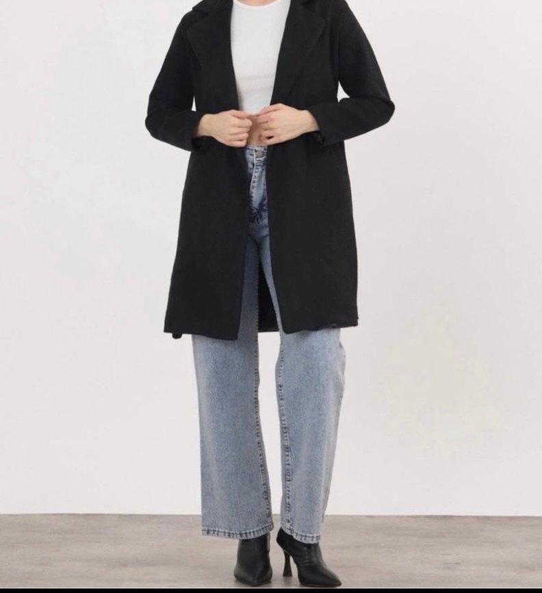 Siyah Uzun Klasik Kaban - Görsel 4