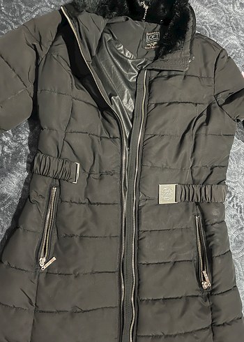 Kemerli Siyah Kışlık Kadın Mont - Görsel 3