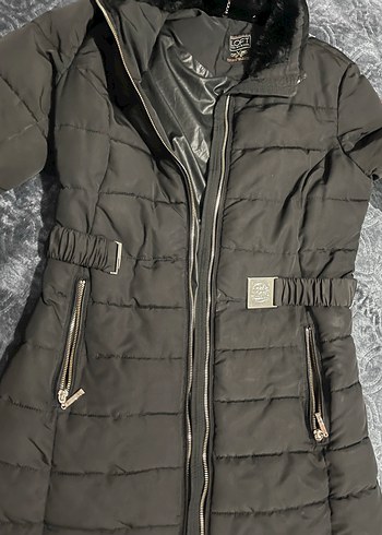 Kemerli Siyah Kışlık Kadın Mont - Görsel 7