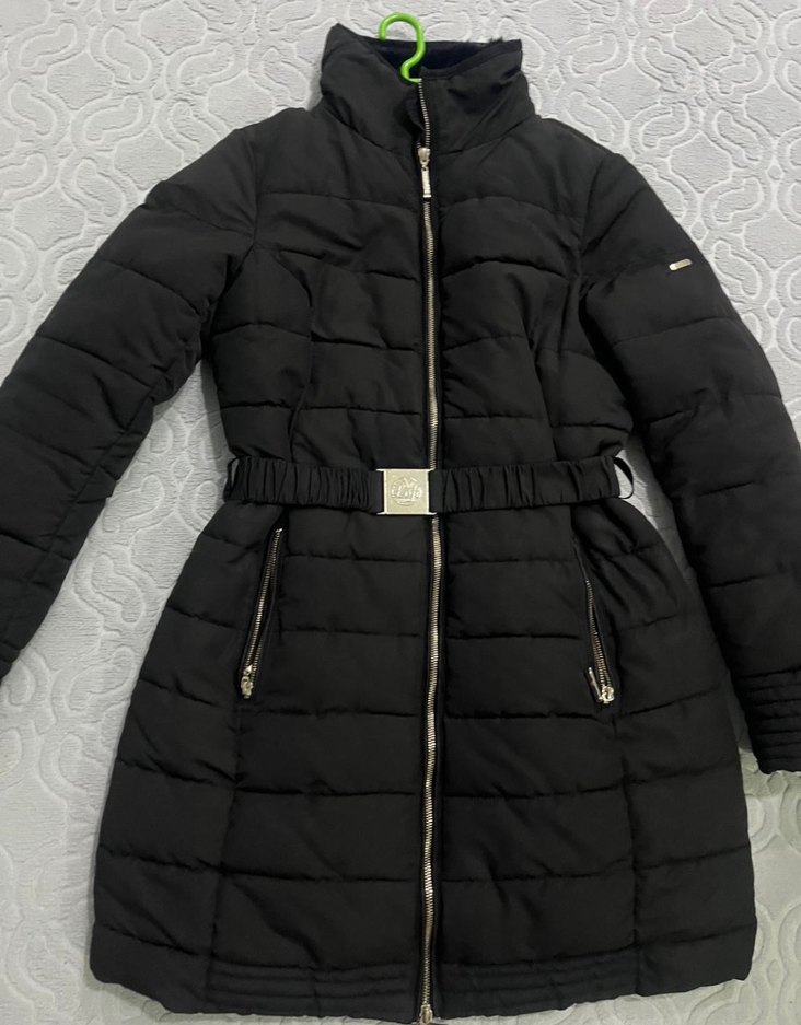 Kemerli Siyah Kışlık Kadın Mont - Görsel 2