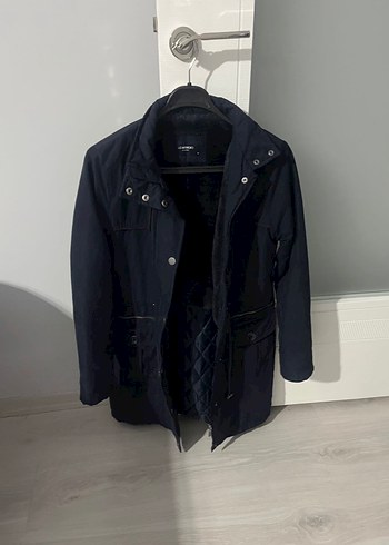 Lacivert Düğmeli Kadın mont - Görsel 2