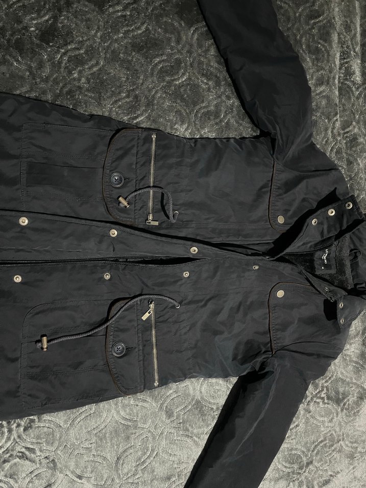 Lacivert Düğmeli Kadın mont - Görsel 4