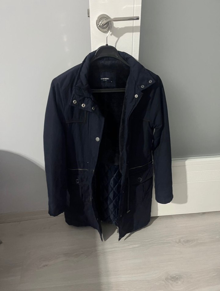 Lacivert Düğmeli Kadın mont - Görsel 2