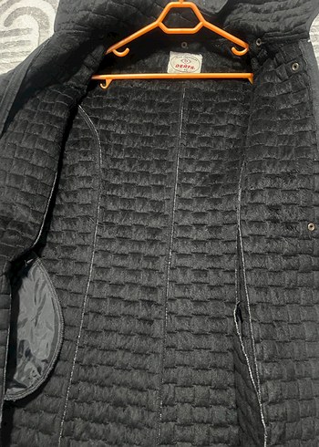 Düğmeli Siyah Kadın Midi Mont - Görsel 5