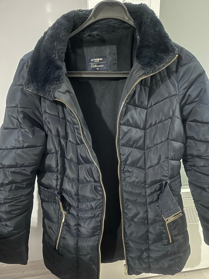 Kadın Lacivert Midi mont - Görsel 5