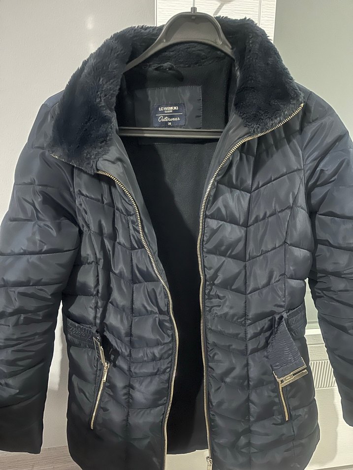 Kadın Lacivert Midi mont - Görsel 3