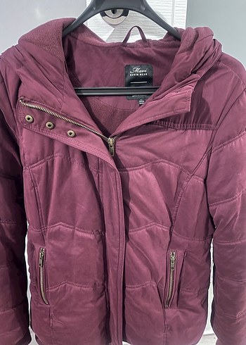 Bordo Parlak Kadın Kışlık Ceket - Görsel 2