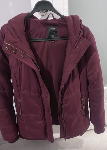 Bordo Parlak Kadın Kışlık Ceket - Görsel 3
