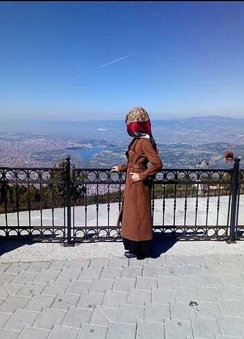 Taba renk süet trençkot