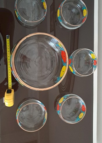 Çiçek Desenli Renkli Cam Kase - Görsel 2