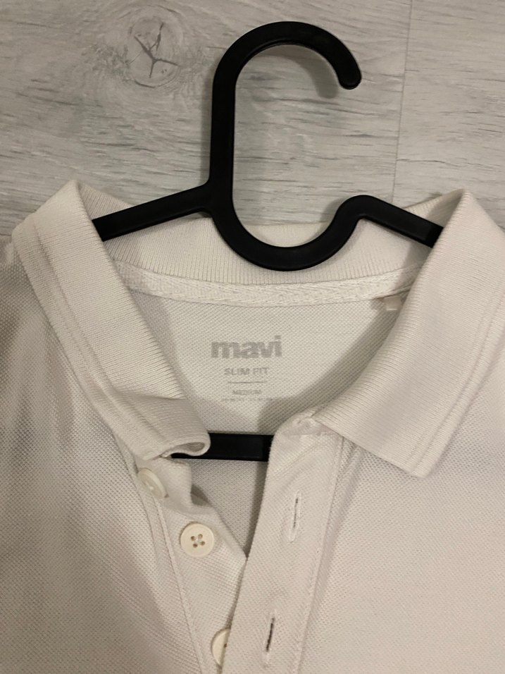 Mavi Erkek Beyaz Kısa Kollu Polo yaka Tişört - Görsel 2