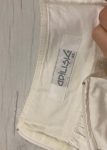 Beyaz Keten Midi etek - Görsel 2