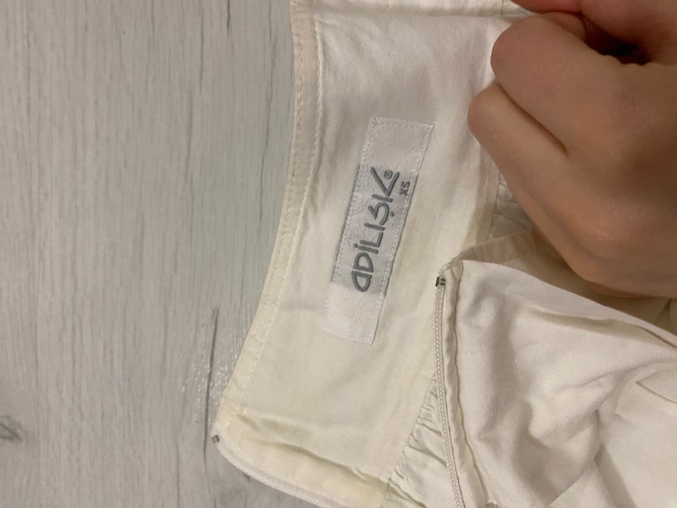 Beyaz Keten Midi etek - Görsel 2