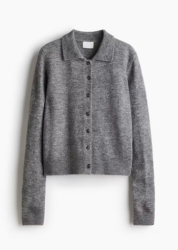 H&M H&M Gri Düğmeli Kadın Hırka